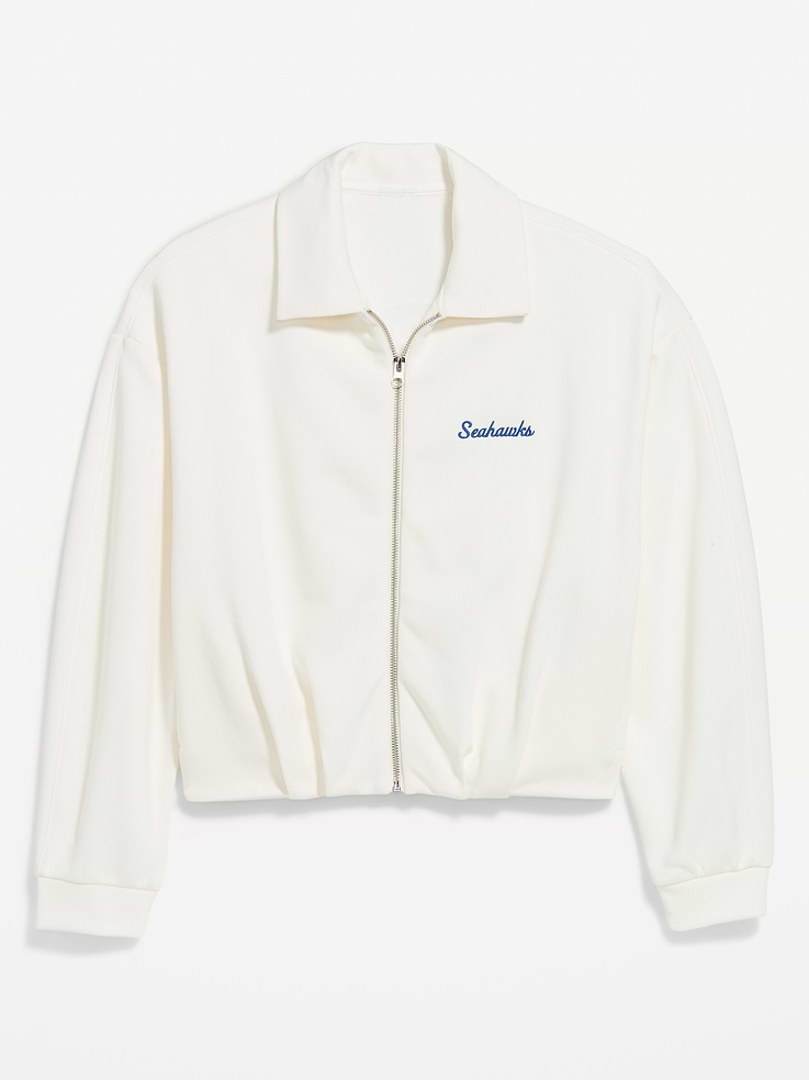Image 3 of 4, Seattle Seahawks Oversized Fleece Bomber Jacket for Women