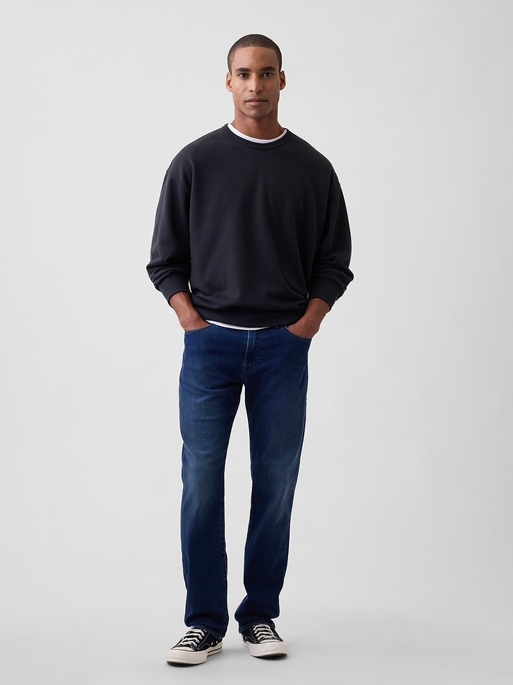 Image 1 of 6, This product is made with/contains 5% recycled cotton. Compared to virgin materials, using recycled materials helps reduce resource use and waste., This product is part of our water-saving Washwell program. Compared with conventional wash methods, Washwell uses at least 20% less water., Low-stretch denim., Dark indigo wash with fading., Button closure, zip fly., Classic five-pocket styling., Product #1181768