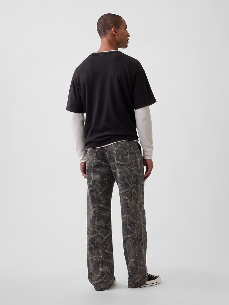 Image 2 of 6, Camo Print Relaxed Carpenter Jeans