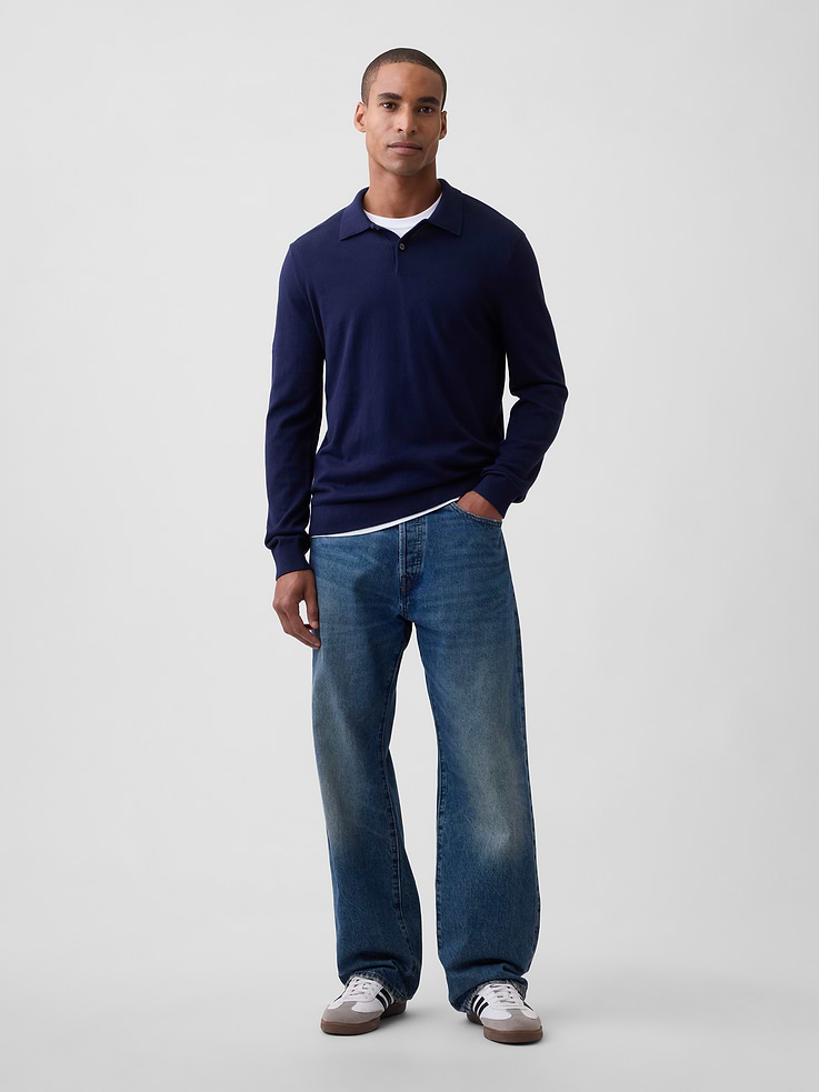 Image 3 of 5, Stripe Polo Sweater