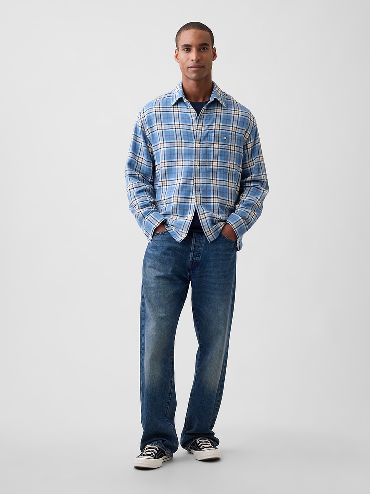 Image 3 of 5, Flannel Shirt in Boxy Fit