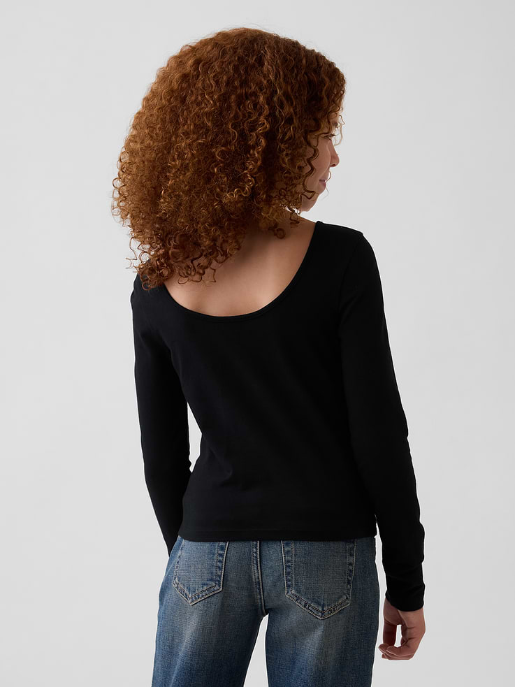 Image number 3 showing, Kids Scoop-Back Fitted T-Shirt