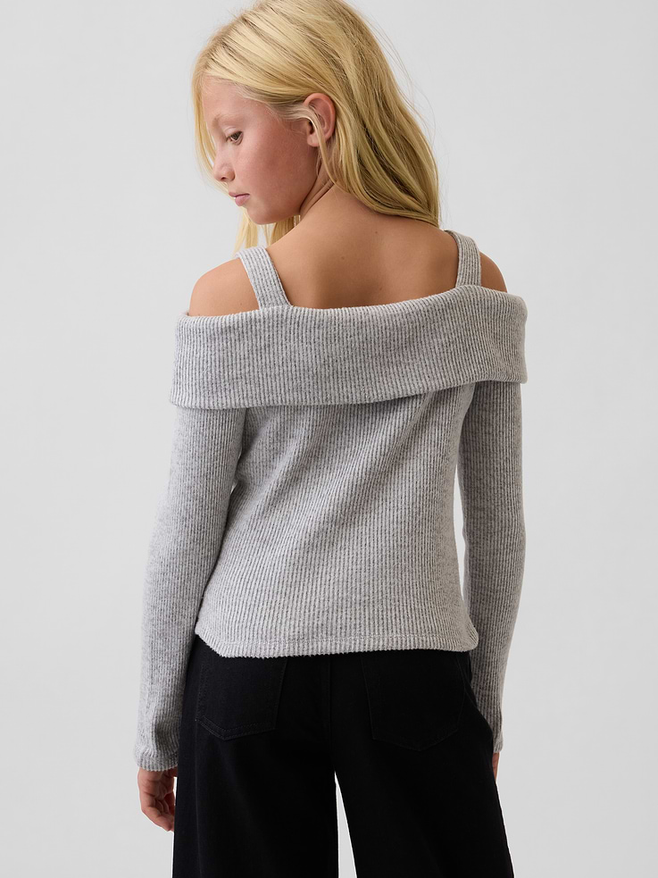 Image number 3 showing, Kids Off-Shoulder Rib Sweater Top