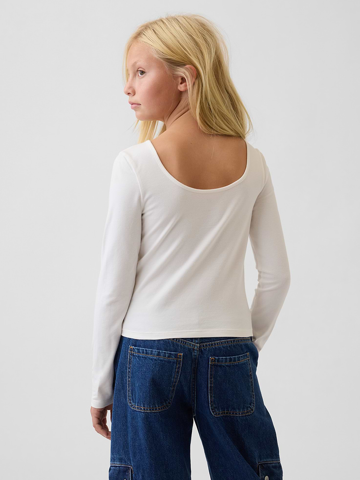 Image number 3 showing, Kids Scoop-Back Fitted T-Shirt