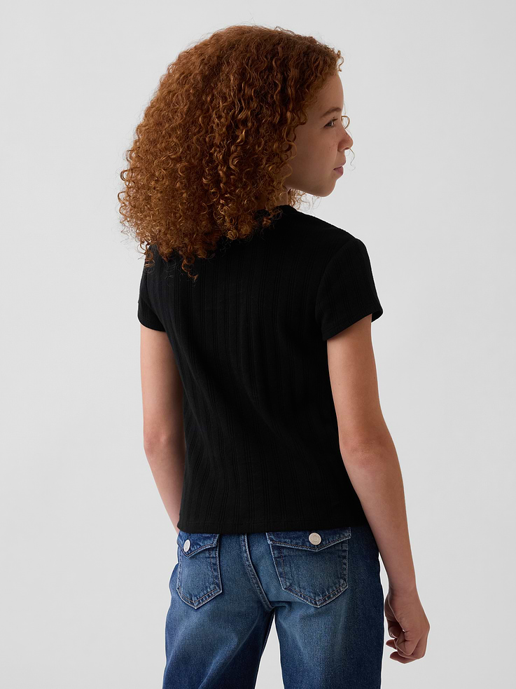 Image 3 of 4, Kids Pointelle T-Shirt
