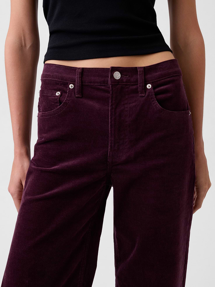 Image 5 of 6, High Rise Corduroy Stride Wide-Leg Pants