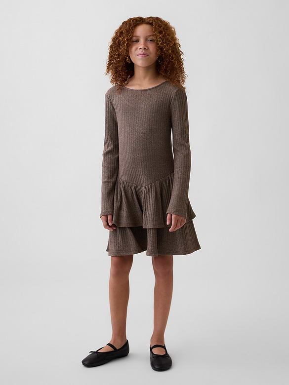 Kids Pointelle Drop-Waist Tiered Dress