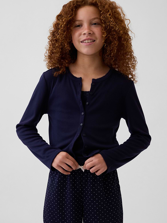 Kids Recycled Pointelle PJ Cardigan