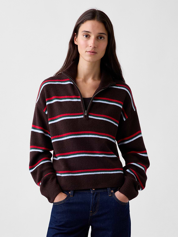 CashSoft Oversized Half-Zip Pullover Sweater