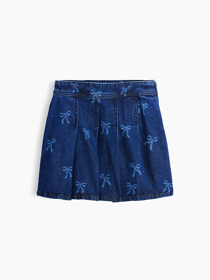 Image number 2 showing, Kids Pleated Denim Mini Skirt