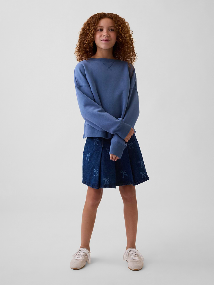 Image number 1 showing, Kids Pleated Denim Mini Skirt
