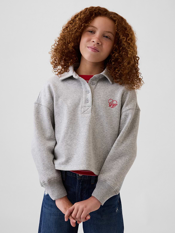 Polo coupe droite surdimensionnée en coton ouaté pour Enfant