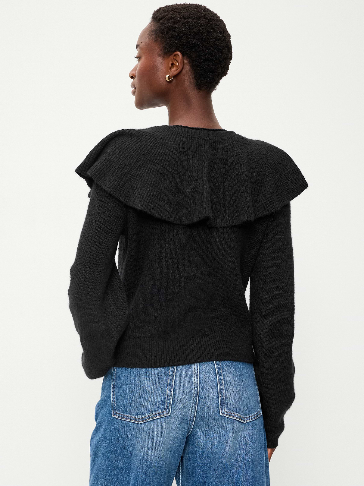 Image 2 of 3, SoSoft Cape-Collar Cardigan Sweater