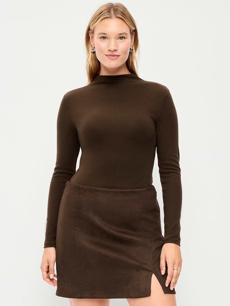 Image 5 of 8, Snug Long-Sleeve Mock-Neck T-Shirt