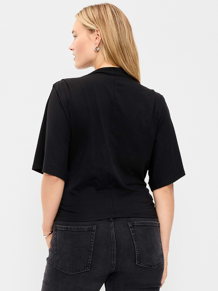 Image 7 of 7, Short-Sleeve Drapey Party Top