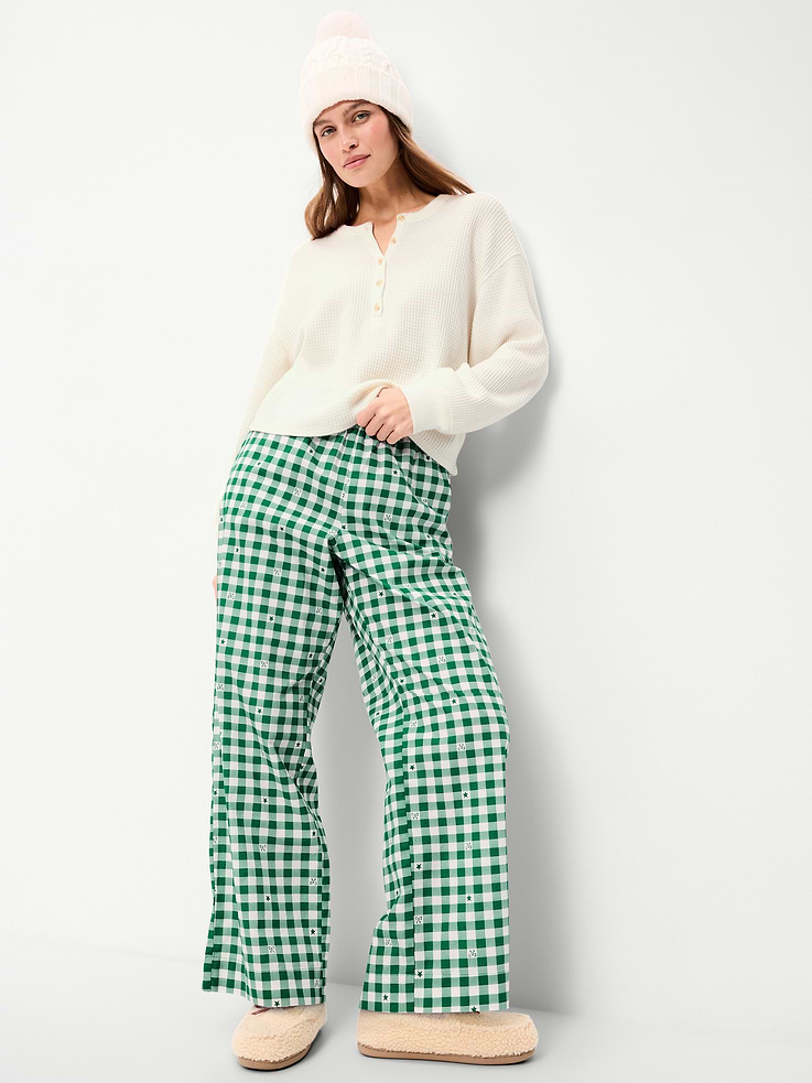 Image 3 of 6, High-Waisted Poplin Pajama Pant