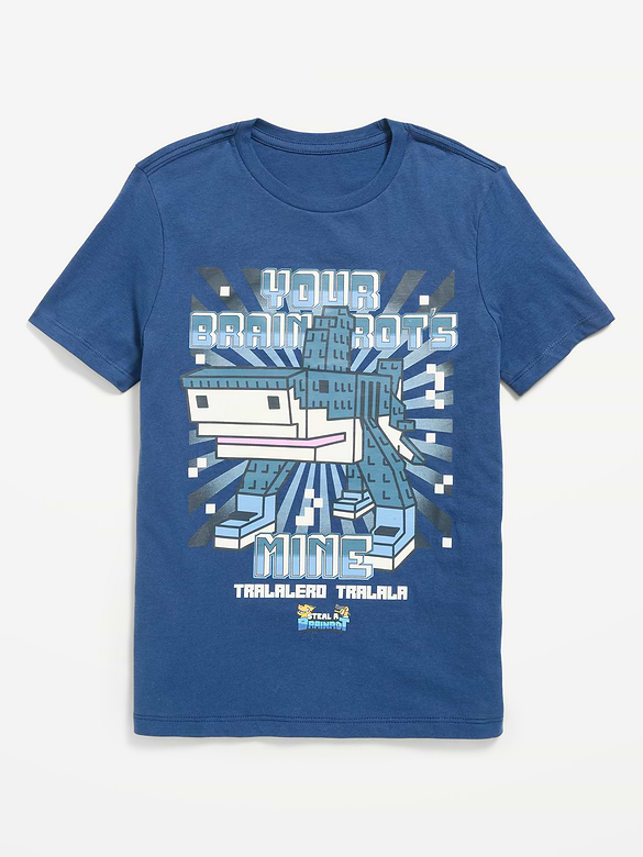 Minecraft™ Brainrot Gender-Neutral Graphic T-Shirt for Kids