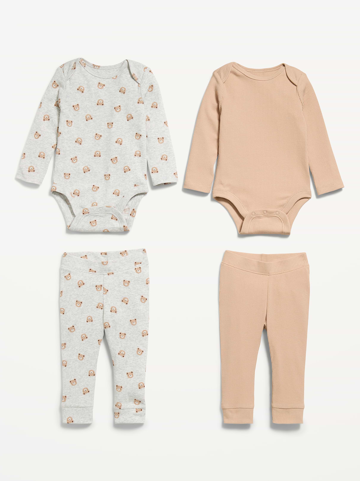 Image number 2 showing, Long-Sleeve Bodysuit and Leggings 4-Piece for Baby