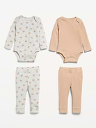 Image number 2 showing, Long-Sleeve Bodysuit and Leggings 4-Piece for Baby