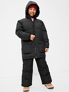 Image 2 of 4, Water-Resistant Crinkled Long Puffer Jacket for Boys