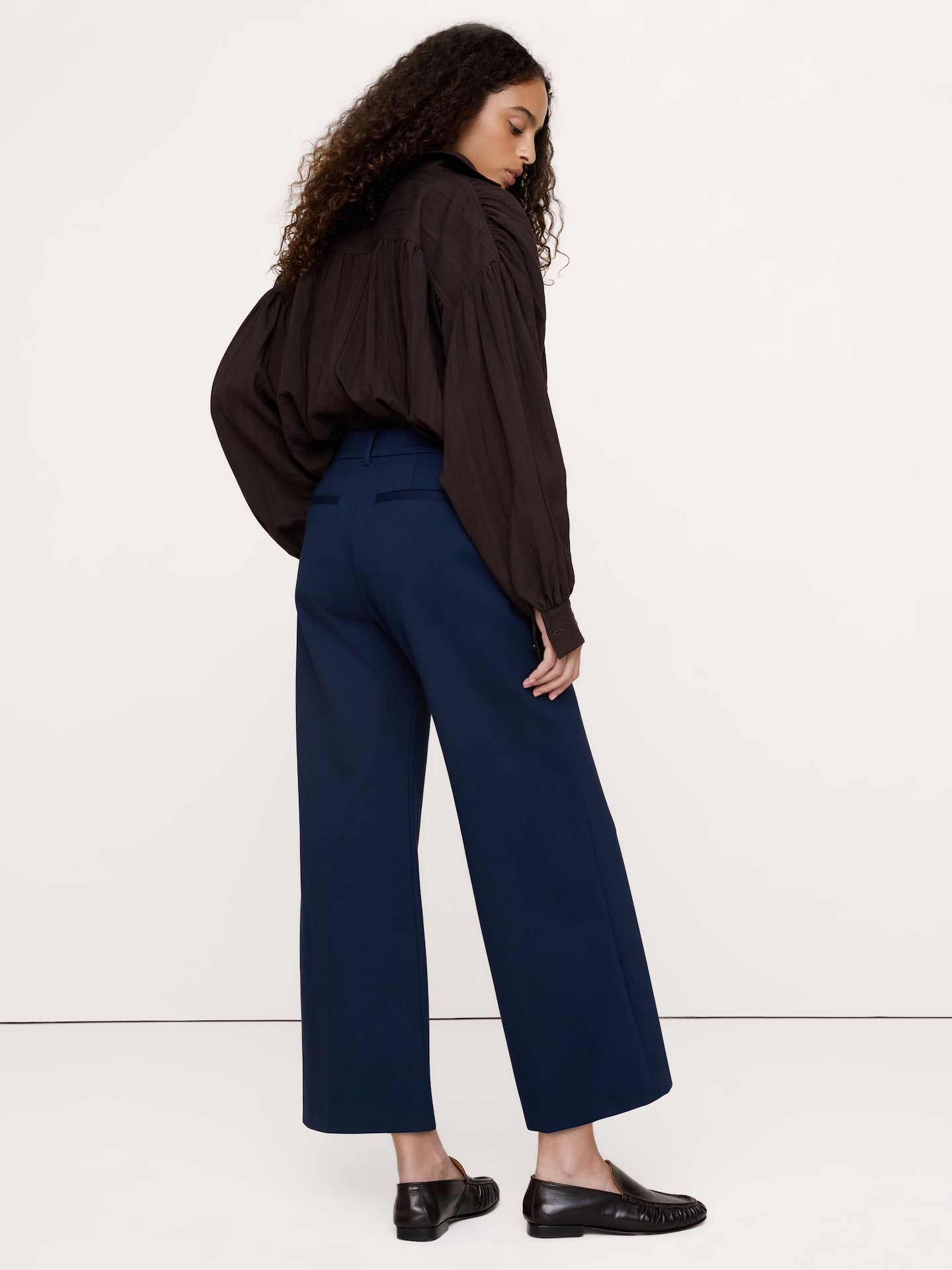 Image number 2 showing, High-Rise Wide-Leg Drapey Ponte Pull-On Pant