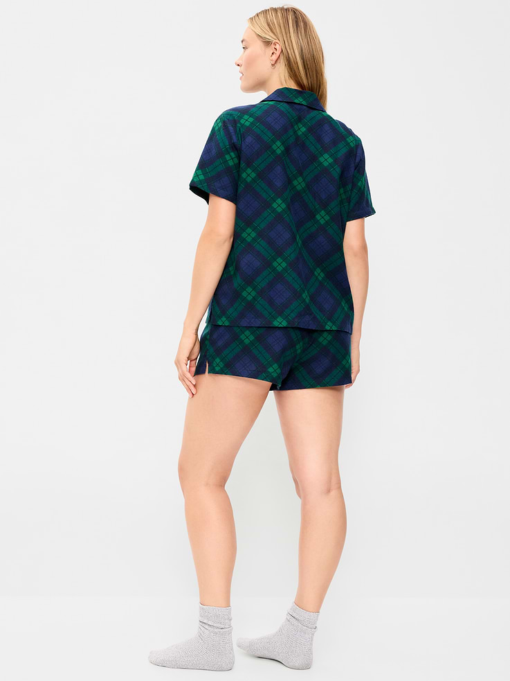 Image number 5 showing, Flannel Pajama Short Set for Women