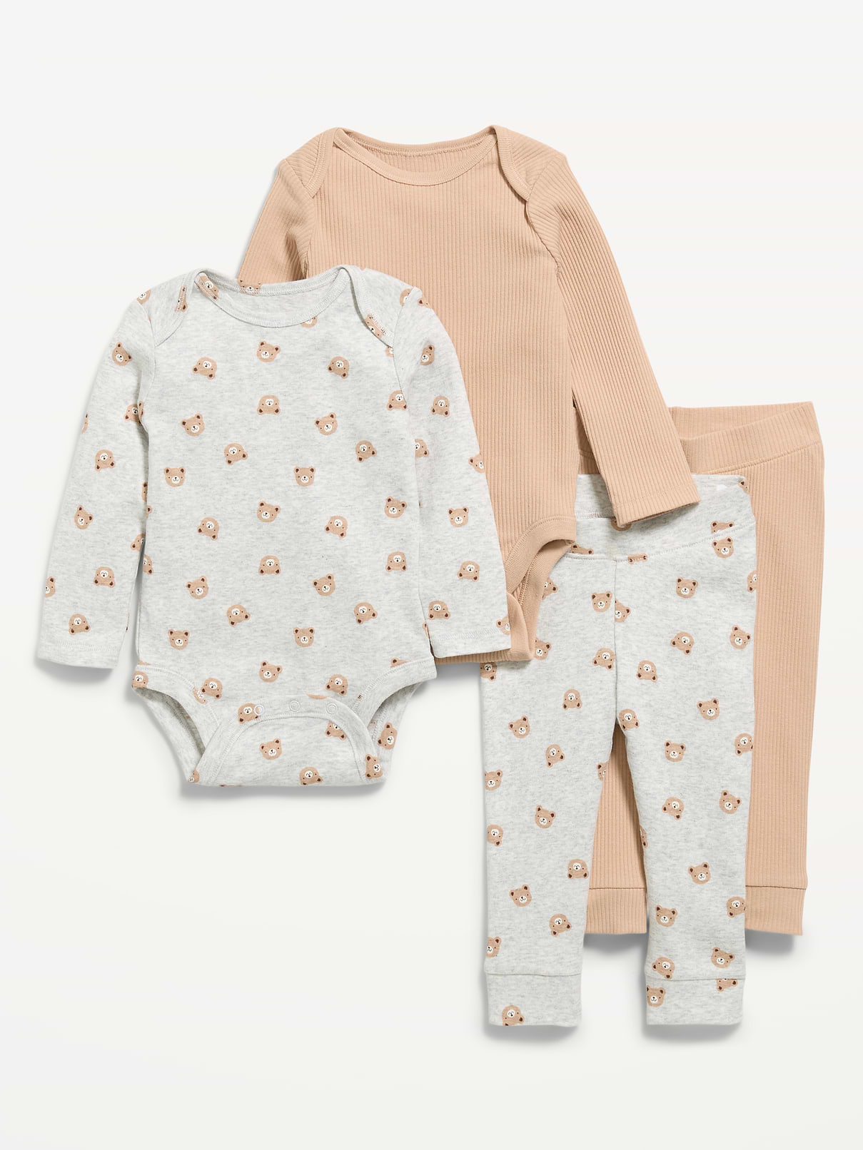 Image number 1 showing, Long-Sleeve Bodysuit and Leggings 4-Piece for Baby