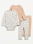Image number 1 showing, Long-Sleeve Bodysuit and Leggings 4-Piece for Baby