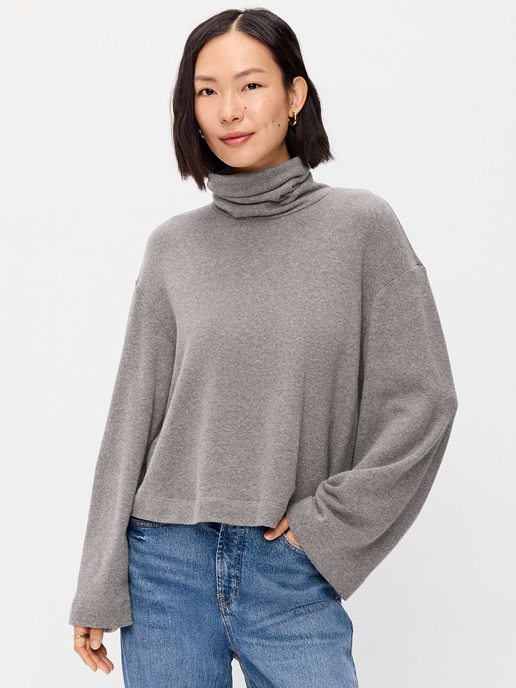 Image 1 of 9, turtleneck, long wide sleeves, pullover style, Product #908485