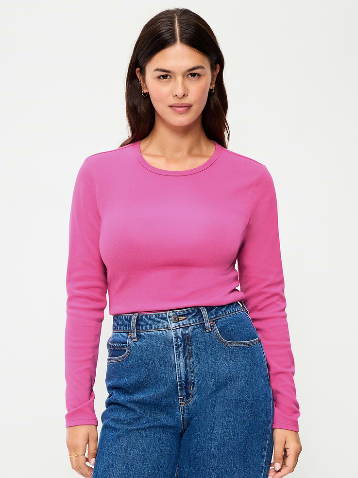 Image 5 of 8, Snug Crew-Neck Long Sleeve T-Shirt