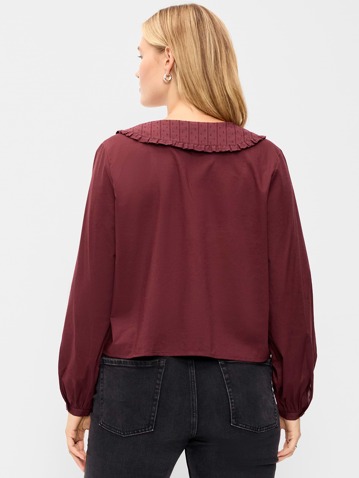Image 6 de 8, Haut boutonné à col tendance et à manches longues