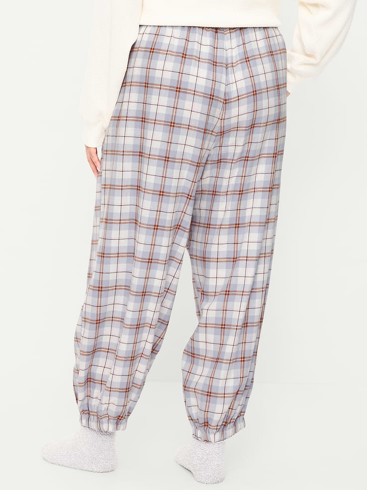 Image 9 of 9, Cinched Flannel Balloon Pants