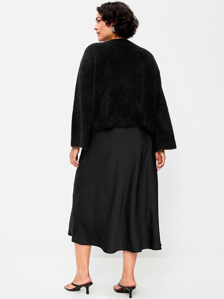 Image 8 of 8, Satin A-Line Maxi Skirt