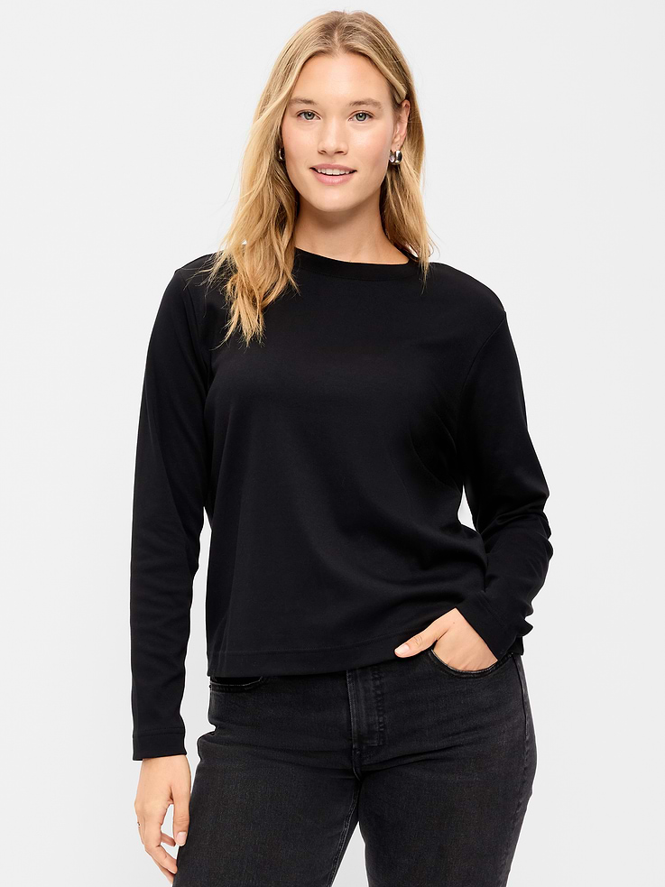 Image 5 of 8, Heavyweight Long-Sleeve Crew-Neck T-Shirt