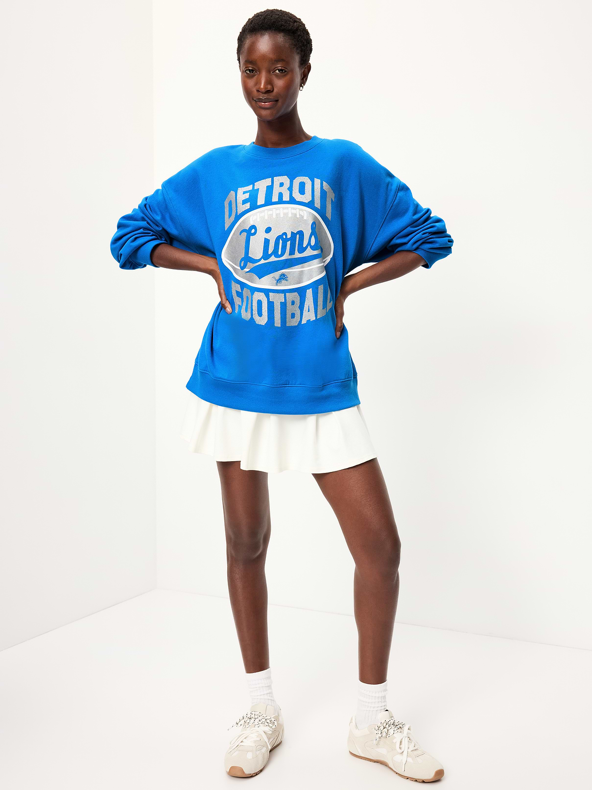 Image number 3 showing, Detroit Lions Oversized Fleece Sweatshirt for Women