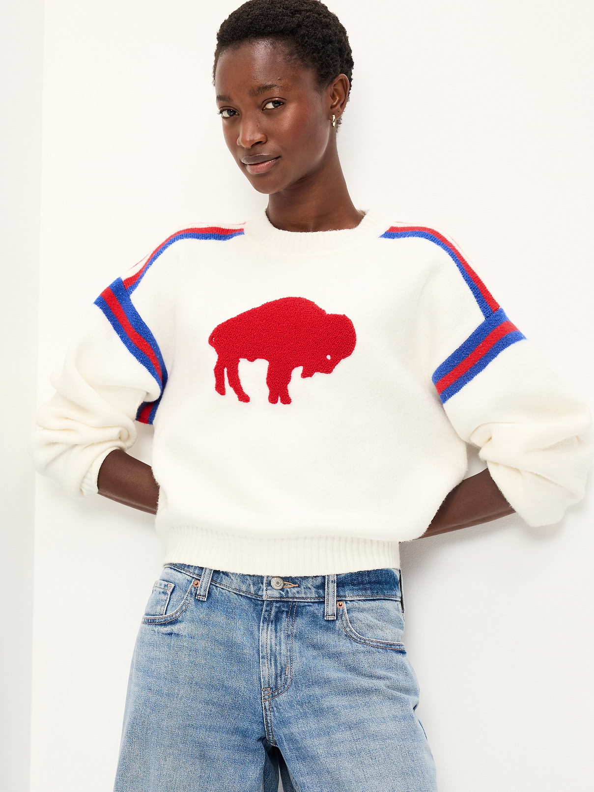 Image number 3 showing, Buffalo Bills Cropped Sweater for Women