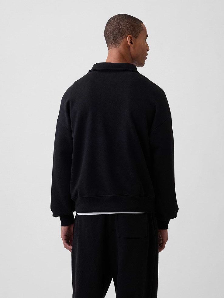 Image 2 of 4, Relaxed Quarter-Zip Polo Sweatshirt