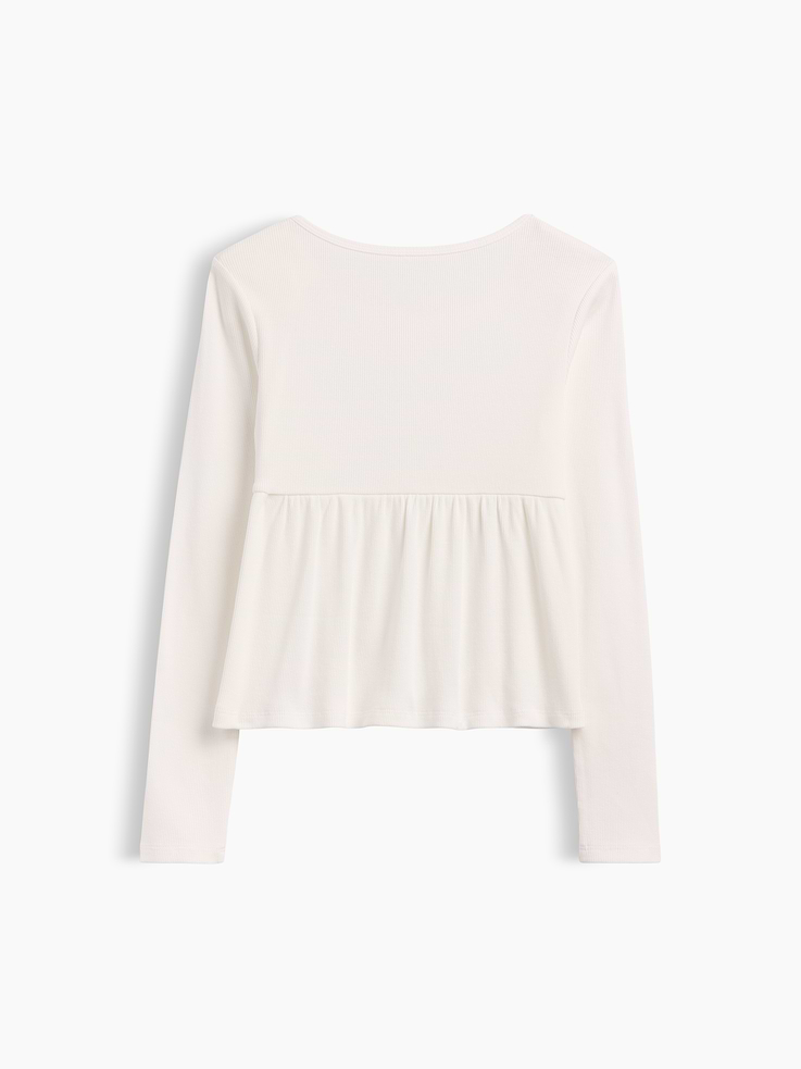 Image number 3 showing, Kids Ribbed Peplum Top