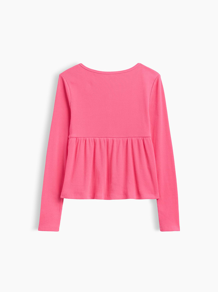 Image number 3 showing, Kids Ribbed Peplum Top