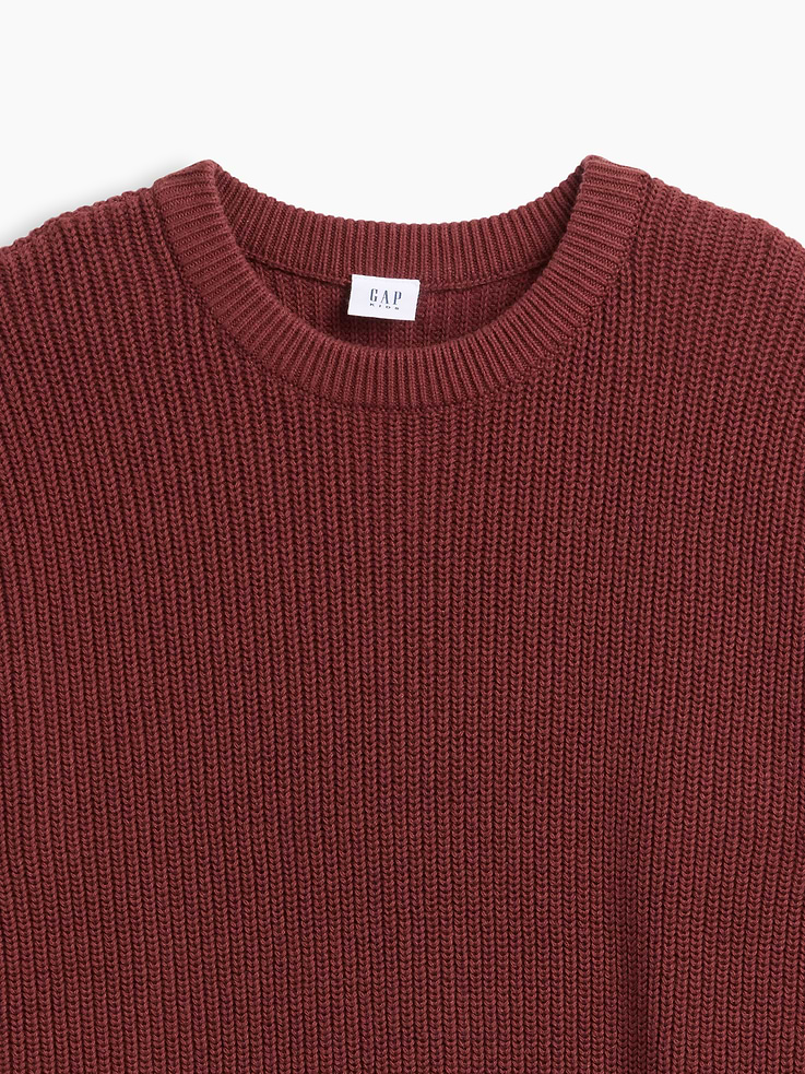 Image 2 of 3, Kids Relaxed Textured Crewneck Sweater