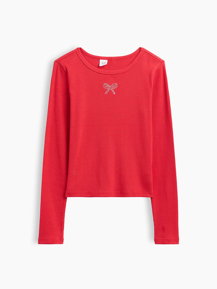 Image 1 of 3, Soft ribbed knit., Long sleeves., Crewneck., Select styles have graphic at front or allover print., Product #1178671