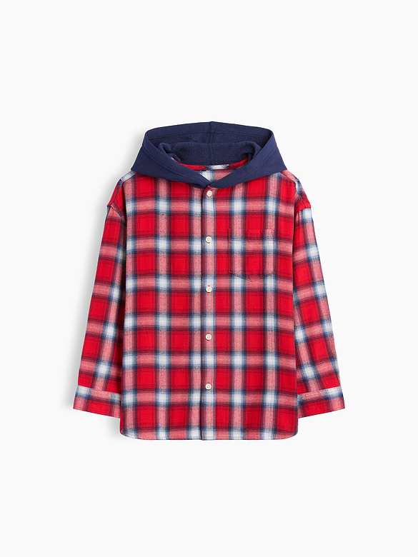 Kids Hooded Flannel Shirt