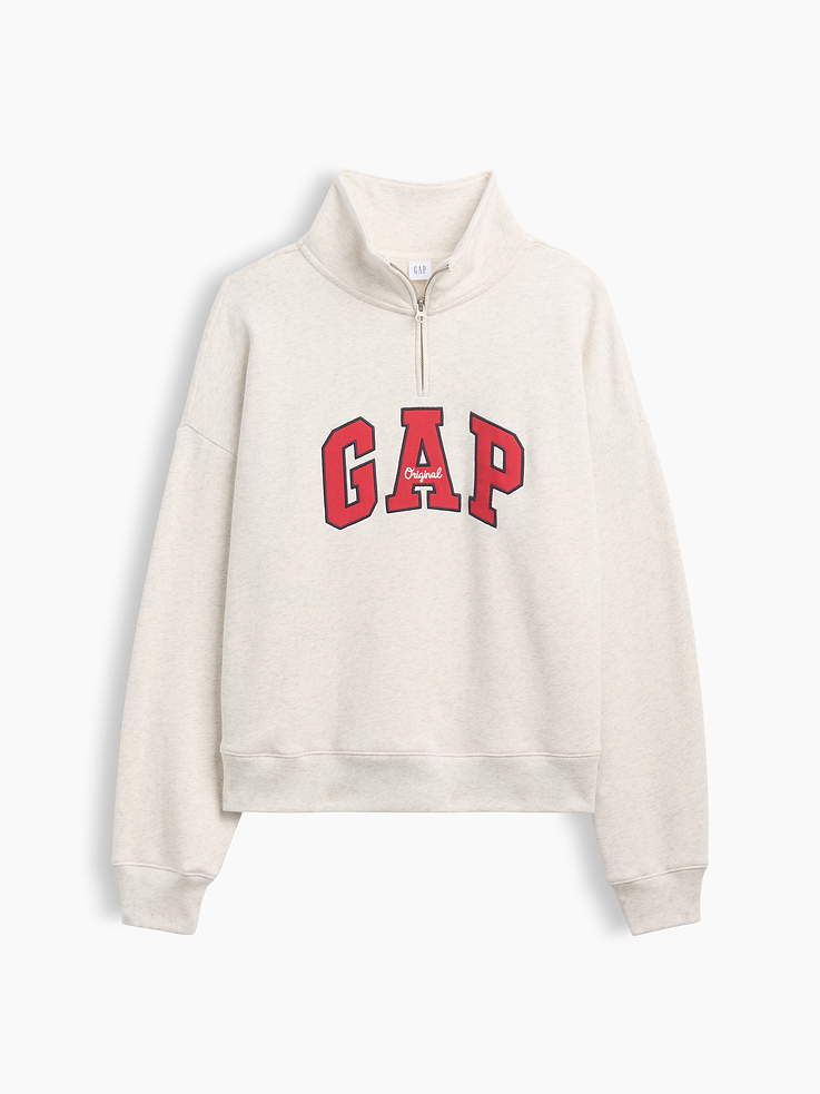 Image 5 of 5, Relaxed Gap Logo Half-Zip Mockneck Sweatshirt