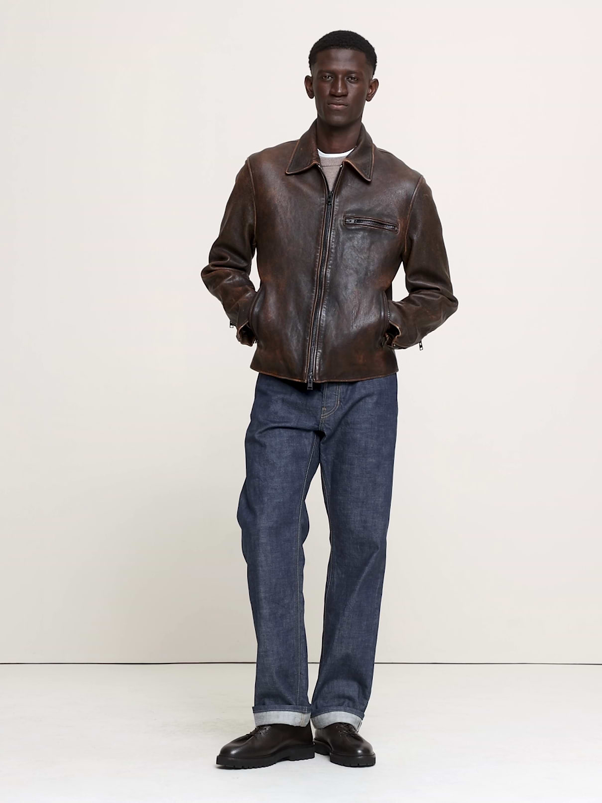 Leather Racing Jacket | Banana Republic