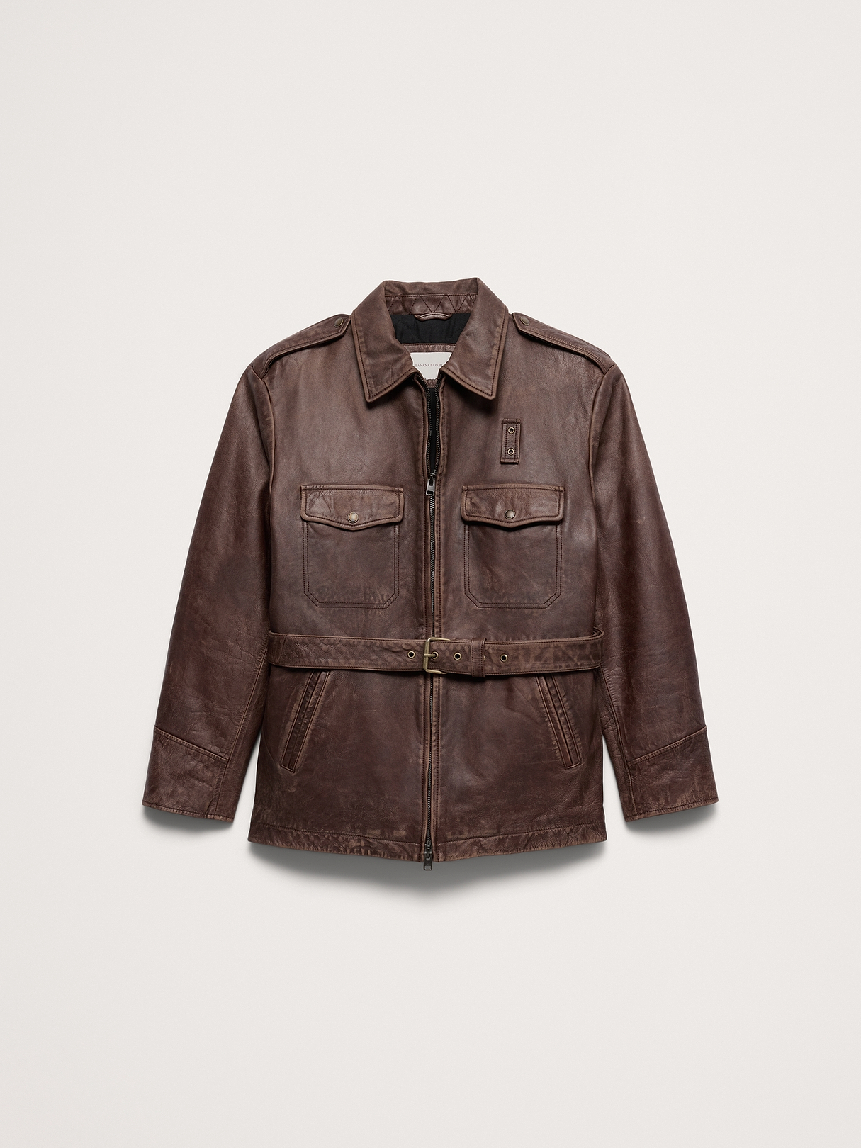 Leather Belted Field Jacket | Banana Republic