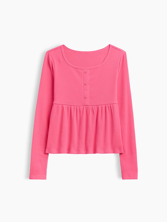 Kids Ribbed Peplum Top