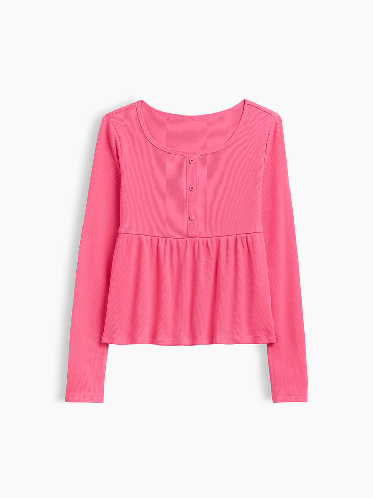 Image number 1 showing, Kids Ribbed Peplum Top