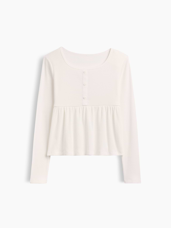Kids Ribbed Peplum Top