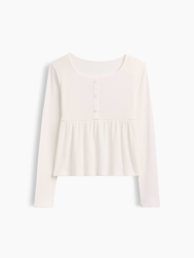 Image number 1 showing, Kids Ribbed Peplum Top
