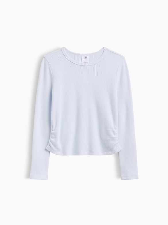 Kids Ruched Waffle-Knit T-Shirt